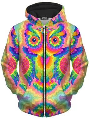 Cosmic Owl Unisex Zip-Up Hoodie