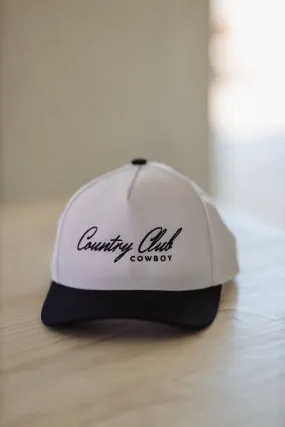 Country Club Cowboy Cap - White and Navy