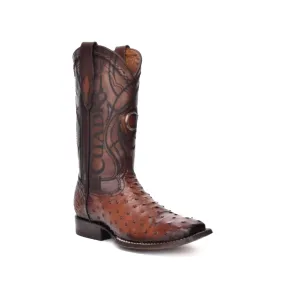 Cuadra Men's Square Toe Ostrich Moroni Castaño Cowboy Boot