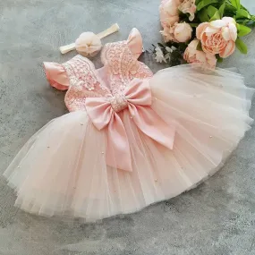 Cute Bow Christening Gown