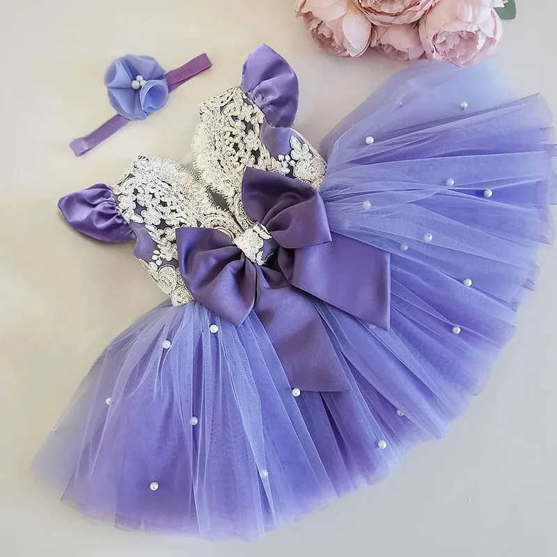 Cute Bow Christening Gown