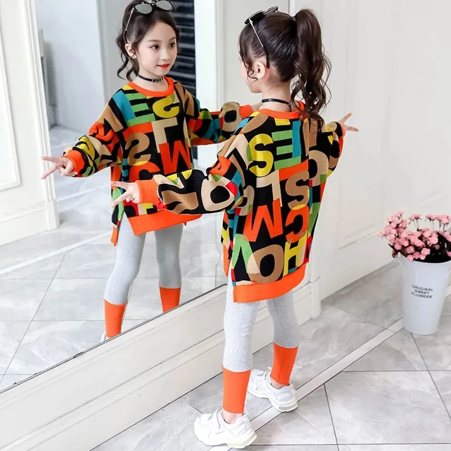 Girls Autumn Letter Sweater