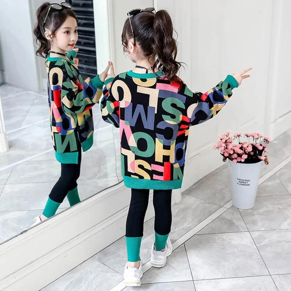 Girls Autumn Letter Sweater