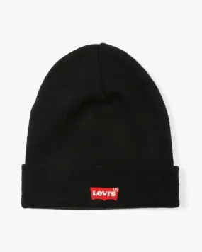 Levi's Red Batwing Embroidered Slouchy Beanie - Black