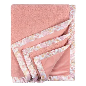 Retro Floral Plush Blanket