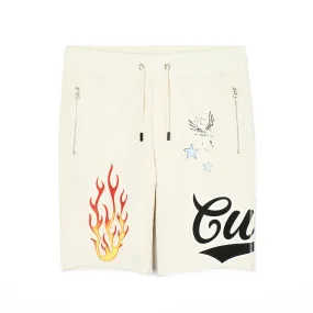 SWEATSHORTS IN WINTER WHITE GRAFFITI