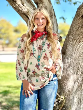 The Fall Vintage Western Cowboy Top