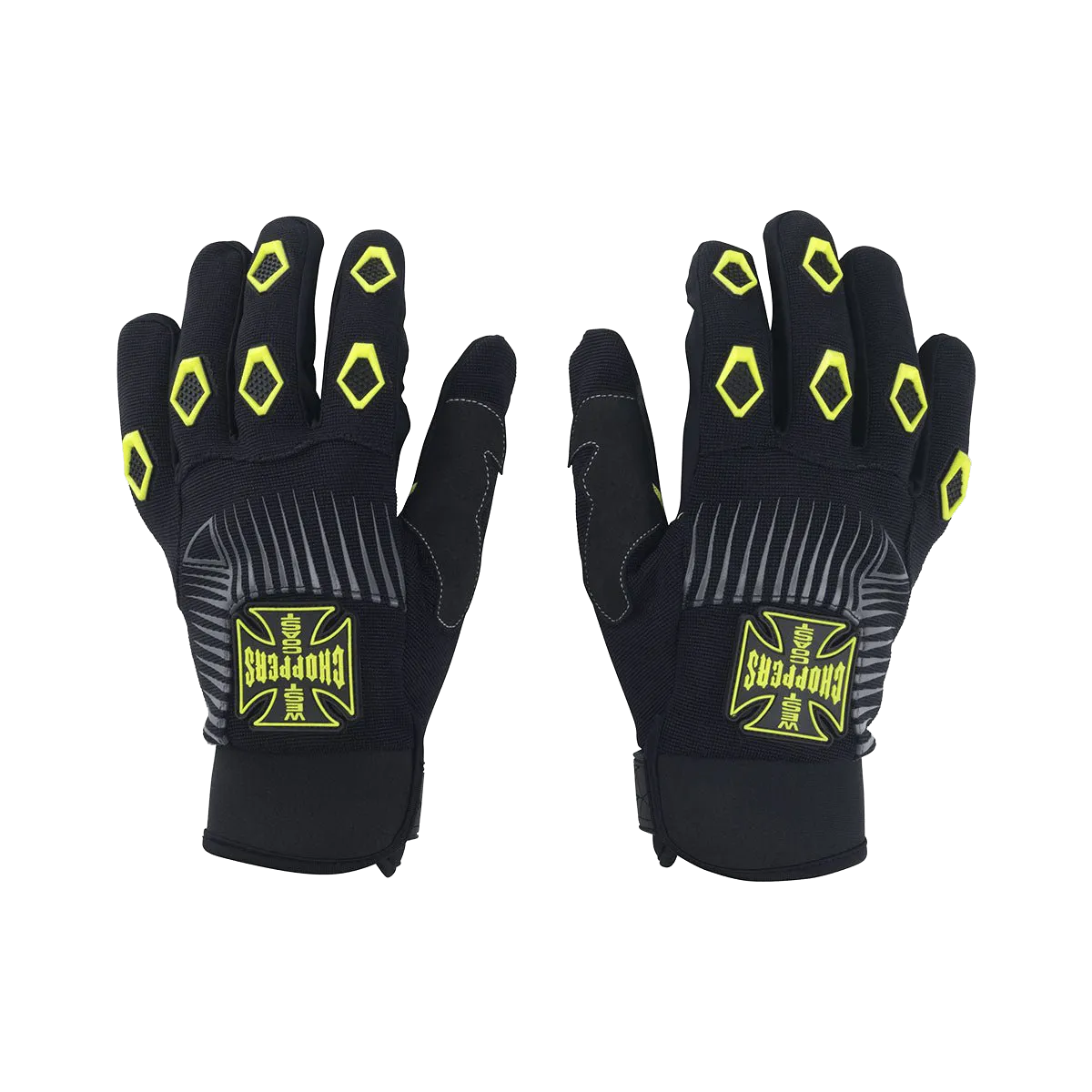 West Coast Choppers Por Vida Gloves - Black/Yellow