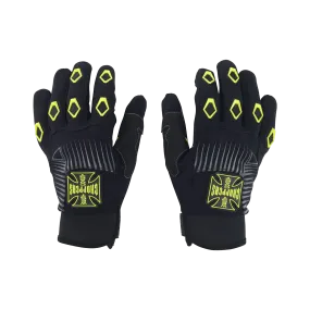 West Coast Choppers Por Vida Gloves - Black/Yellow