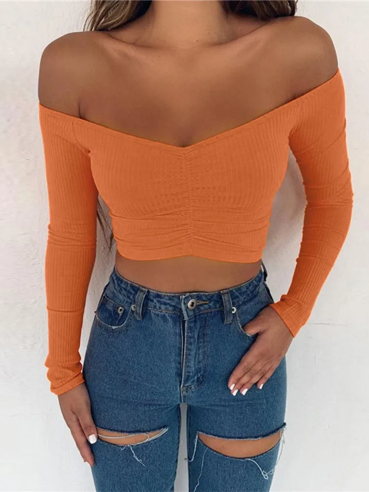 Women Off Shoulder Tees Tops