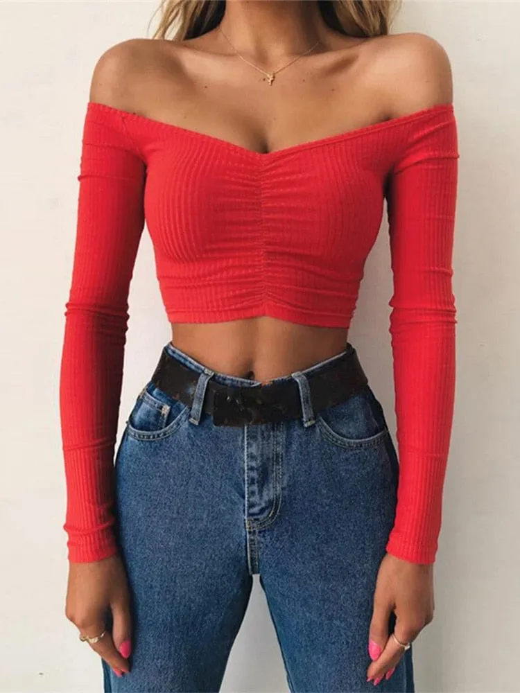 Women Off Shoulder Tees Tops